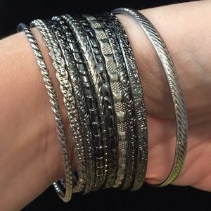 Set of Mixed Metal Bangles